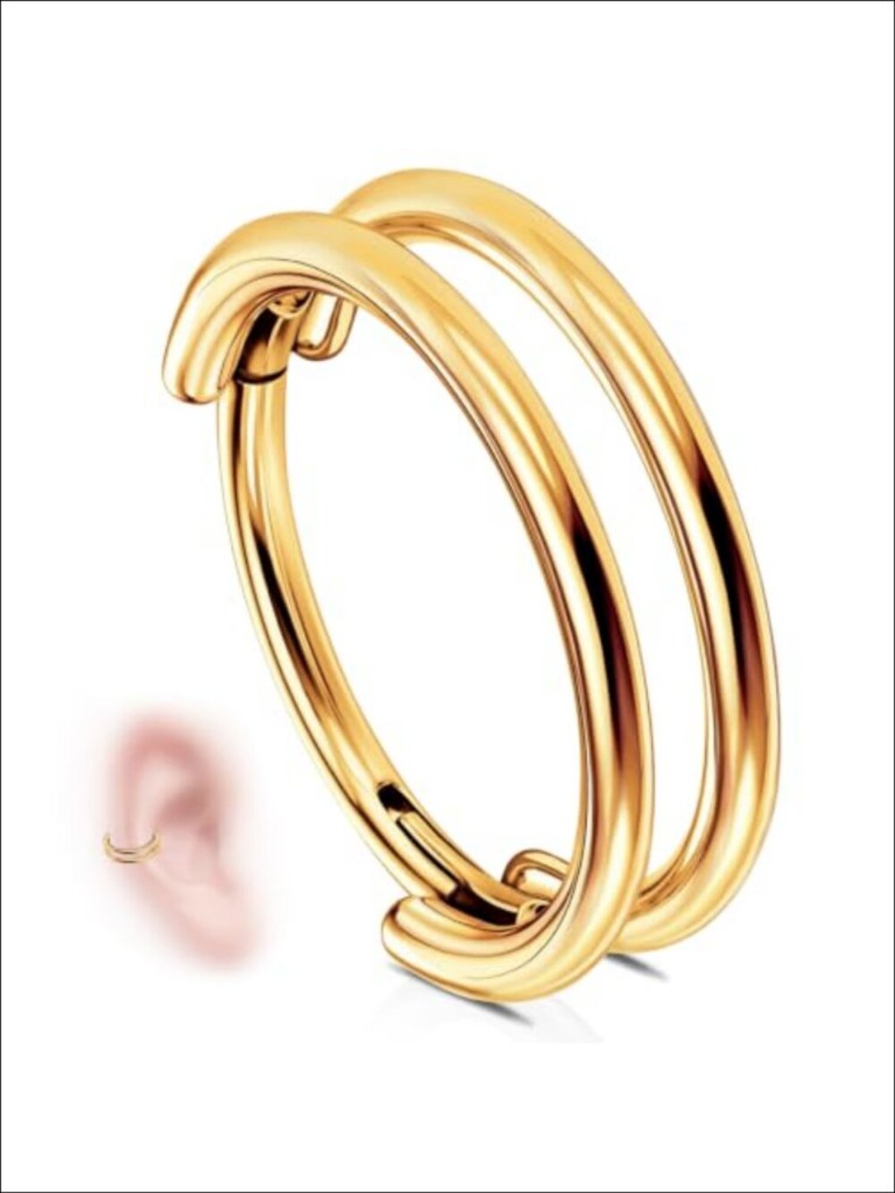 G23 Titanium Hinged Segment Clicker 16G Cartilage Hoop Body Jewelry
